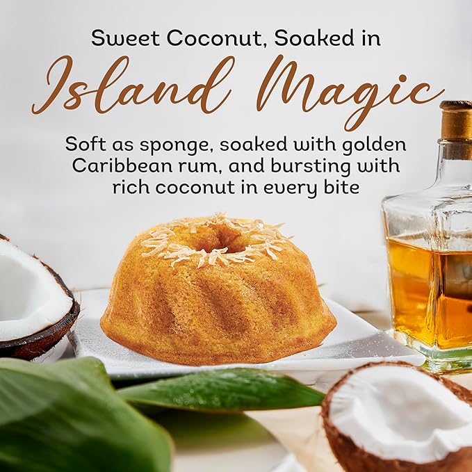 TORTUGA Caribbean Coconut Rum Cake - 16 oz Rum Cake - The Perfect Premium Gourmet Gift for Gift Baskets, Parties, Holidays, and Birthdays