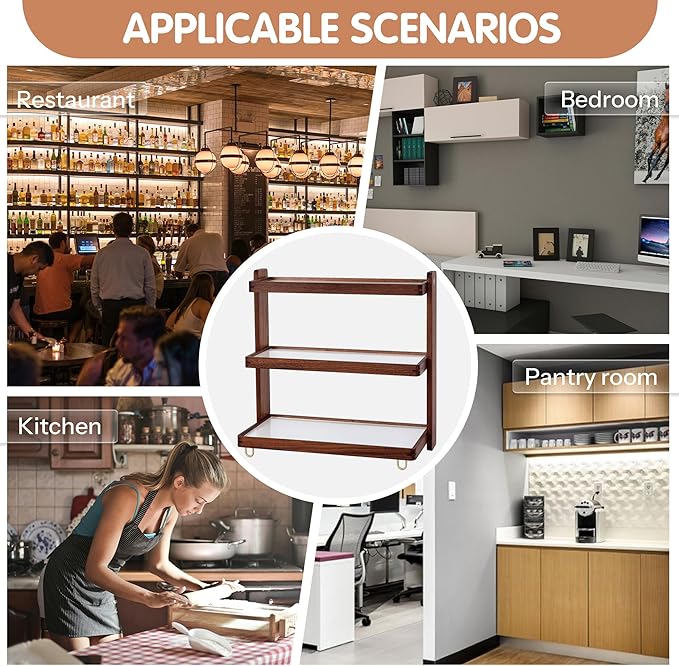 Coffee Mug Holder Wooden Cup Rack,3-Tier Acrylic Home Coffee Mug Display Rack for Kitchen Countertops, Coffee Bars, for Placing Mugs, Coffee Beans, Syrup, Cups, Stirrers