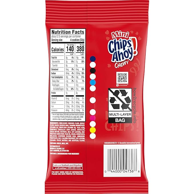 CHIPS AHOY! Mini Chewy Chocolate Chip Cookies, Big Bag, 12 - 3 oz Packs