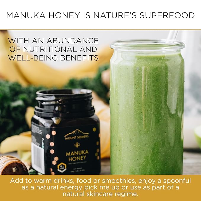Mount Somers Premium Manuka Honey MGO 263+ / UMF 10+ - 100% Pure Non GMO New Zealand Manuka Honey - Genuine Natural Superfood - UMF Certified & Traceable - 8.8oz