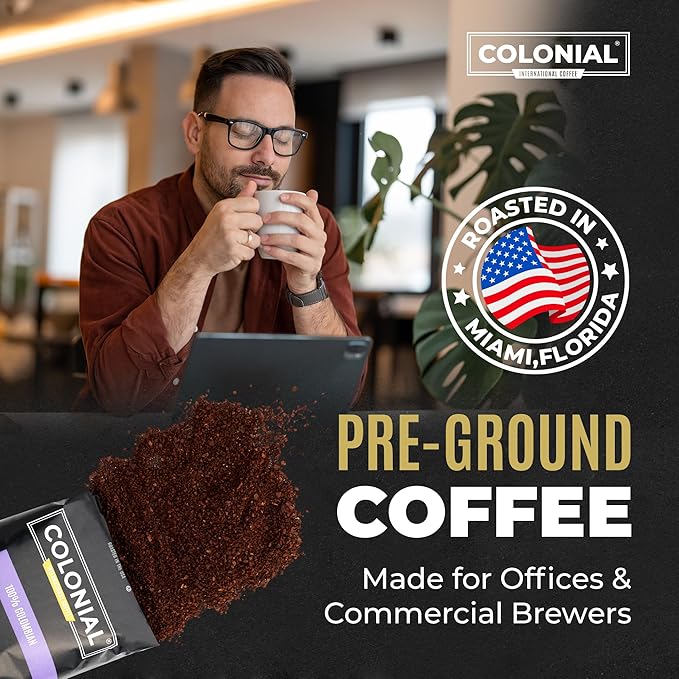 Colonial Coffee 100 Count Single Pot Coffee Packets – 100% Arabica Dark Roast | Pre-Measured Frac Packs for 12 Cup Maker | Bulk Ground Gourmet Coffee for Home & Office