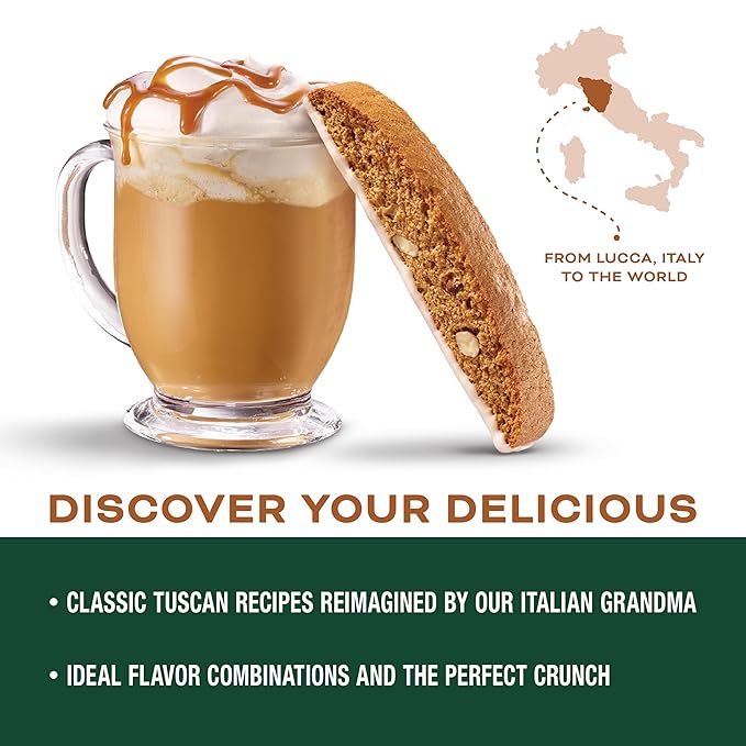 Nonni's Gingerbread Biscotti Holiday Cookies - Gingerbread Cookies - Gingerbread Christmas Cookies w/Almonds & White Icing - Biscotti Individually Wrapped Cookies - Italian Cookies - 6.88 oz