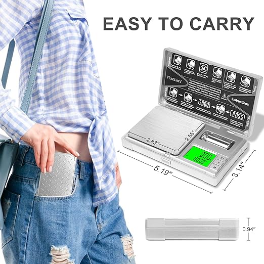 Fuzion Gram Scale CASH-200 Digital Pocket Jewelry Food Scale, Dual Display Compact 0.01g Calibration