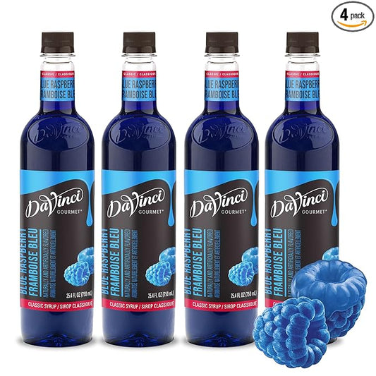 DaVinci Gourmet Classic Blue Raspberry, 25.4 Fluid Ounces (Pack of 4)
