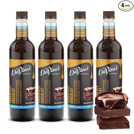 DaVinci Gourmet Sugar-Free Chocolate Syrup, 25.4 Fluid Ounces (Pack of 4)