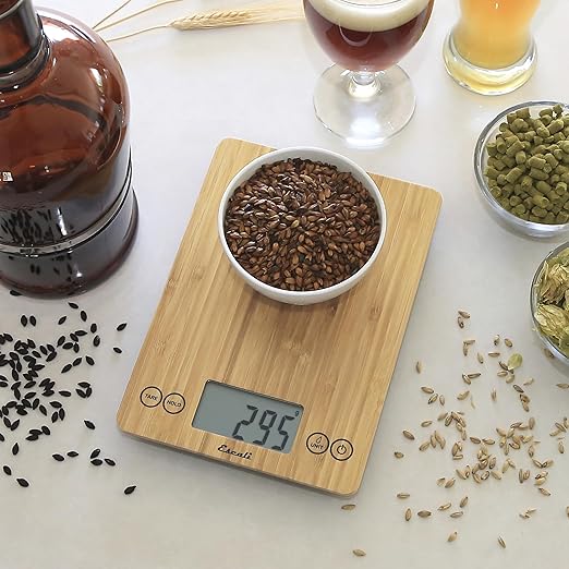Escali Arti Digital Food Scale, Multi-Functional Kitchen Appliance, Precise Weight Measuring and Portion Control, Baking and Cooking Made Simple, Tempered Glass, Bamboo