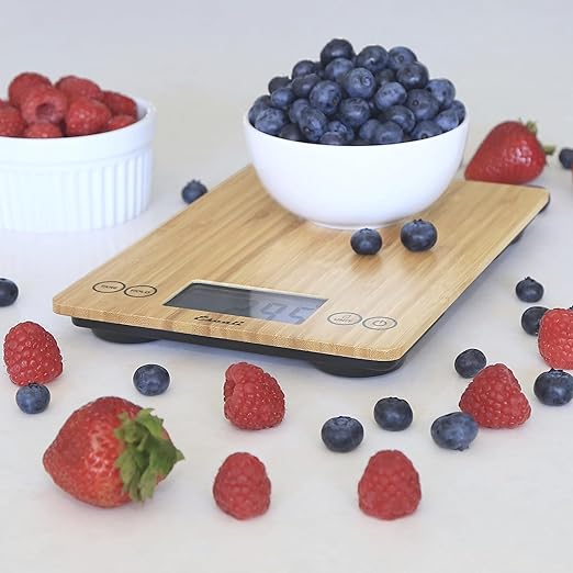 Escali Arti Digital Food Scale, Multi-Functional Kitchen Appliance, Precise Weight Measuring and Portion Control, Baking and Cooking Made Simple, Tempered Glass, Bamboo