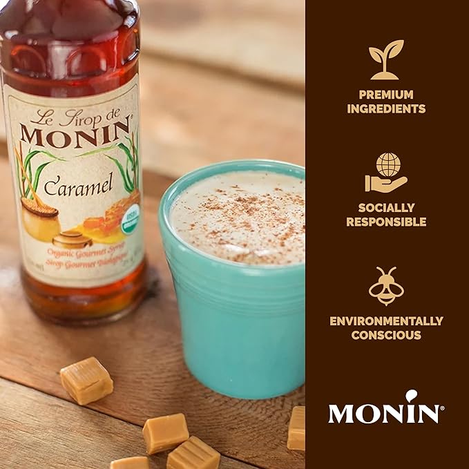 Monin Organic Syrup Caramel - Single Bottle