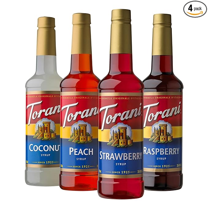 Torani Syrup Variety Packs, Soda Mix, 25.4 fl oz (Set of 4)