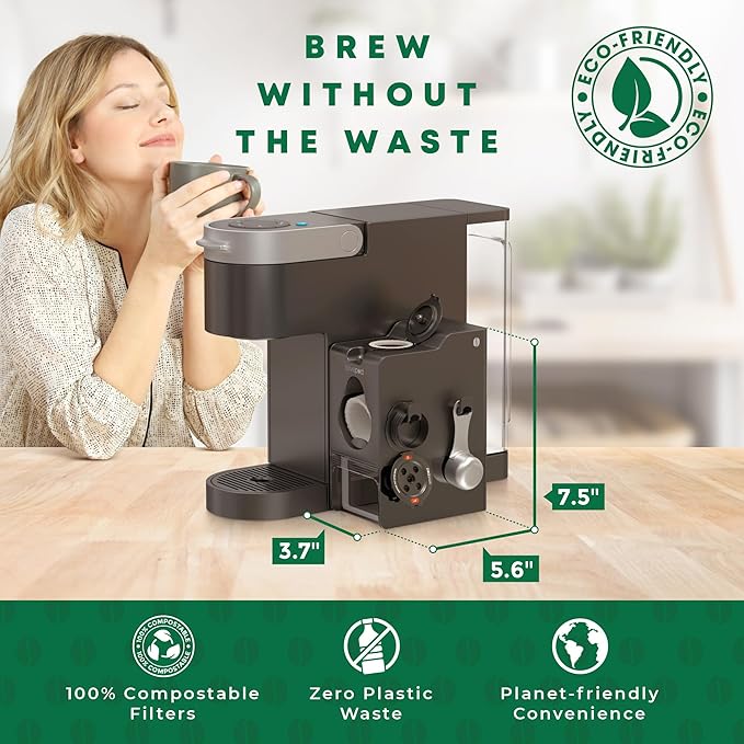 SavePod Coffee Pod Maker with Reusable Coffee Pods, Compatible with Keurig and K-Cup Coffee Machines, Smart, Easy to Use & Convenient (Black, Small)