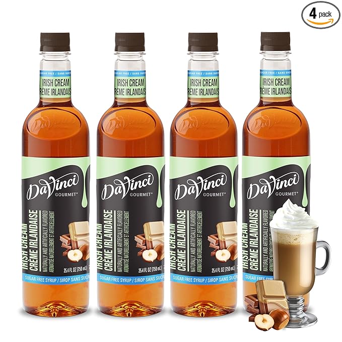 DaVinci Gourmet Sugar-Free Irish Cream Syrup, 25.4 Fluid Ounces (Pack of 4)