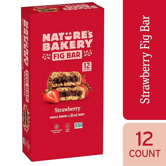 Nature's Bakery Whole Wheat Fig Bars, Real Fruit, Strawberry, 12 Twin packs