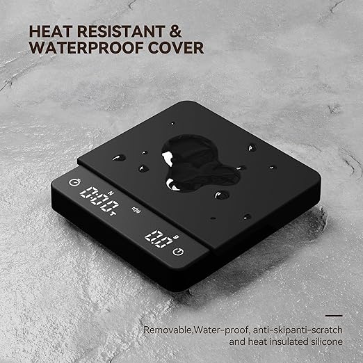 Rechargeable Coffee Scale with Auto Timing,Mini Espresso Scale with Timer, 2kg/0.1g High Precision Scale for Coffee Beans, Black