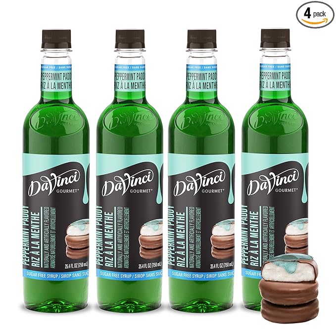 DaVinci Gourmet Sugar-Free Peppermint Paddy Syrup, 25.4 Ounce (Pack of 4)