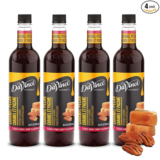 DaVinci Gourmet Classic Caramel Pecan Syrup, 25.4 Fluid Ounces (Pack of 4)