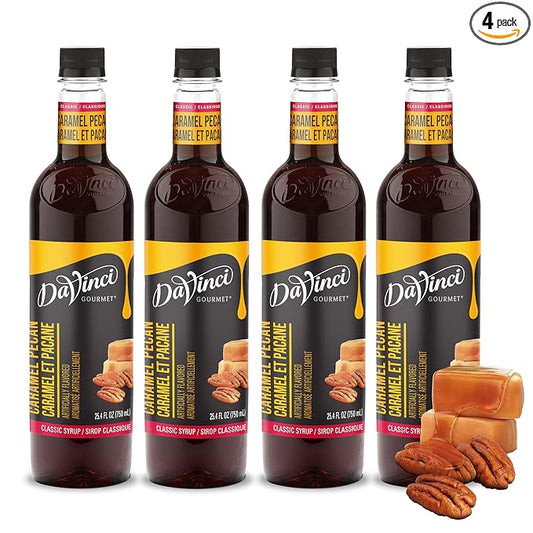 DaVinci Gourmet Classic Caramel Pecan Syrup, 25.4 Fluid Ounces (Pack of 4)