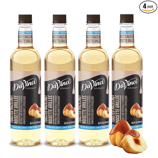 DaVinci Gourmet Sugar-Free Original Hazelnut Syrup, 25.4 Fluid Ounces (Pack of 4)