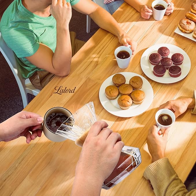 Pour Over Coffee Maker, 19 oz Borosilicate Glass Coffee Carafe with 100 PCS Paper Filter, Wooden Collar & Cowhide rope, Glass Coffee dripper (Clear, 550 ml)