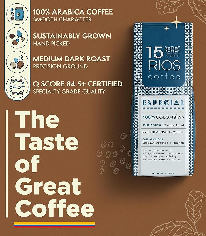 Colombian Ground Coffee Medium Roast Sweet Nutty Notes Bold And Balanced Taste Handpicked Arabica Beans Fresh Roasted High Altitude Single Origin Small Batch Craft Specialty Excelso Coffee Gift 12oz