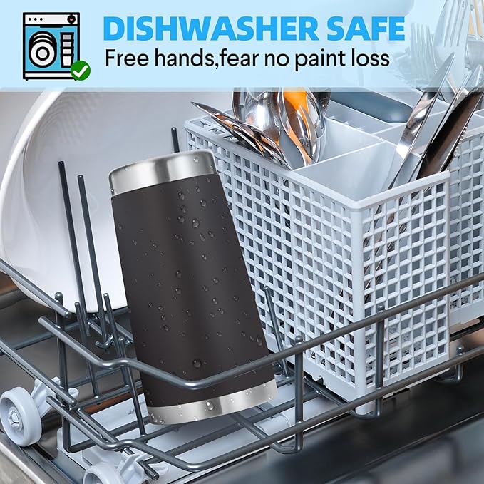 Volhoply 20oz Stainless Steel Tumbler with Lid and Straw Bulk 24 Pack,Double Wall Insulated Travel Iced Coffee Mug Fits Cup Holder,Powder Coated Cups for Hot/Cold Drinks,Christmas Gifts（Black,24 Set）