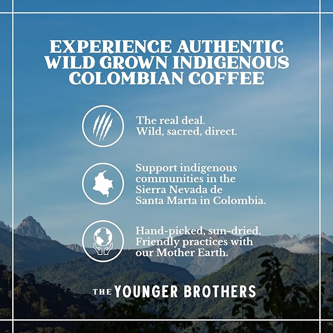 The Younger Brothers Trading Co. Kogi Coffee | Indigenous Wild Grown Whole Bean | Ethically Sourced Single Origin Colombian Coffee | Kogi Medium Roast, 35.2 Ounce (Pack of 1)