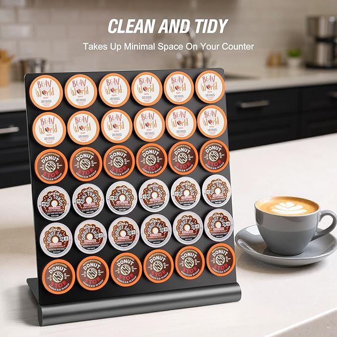 Coffee Pods Holder Compatible With K Cup. K Cup Organizer, K Cup Holder, Holds 36 Pods for coffee station, Offices, and Kitchens, K-Cup Pod Holders Display Rack for Countertop