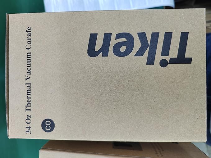 Tiken 34 Oz Thermal Coffee Carafe, Stainless Steel Insulated Vacuum Coffee Carafes For Keeping Hot, 1 Liter Beverage Dispenser (Copper)