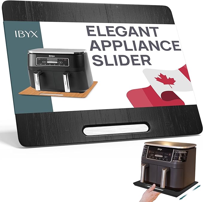 Ibyx Elegant Sliding Tray for Your Coffee Maker & Heavy Kitchen Appliances - Sturdy, Slides Easily from Under The Cabinet (Black, 16" W x 13" D)