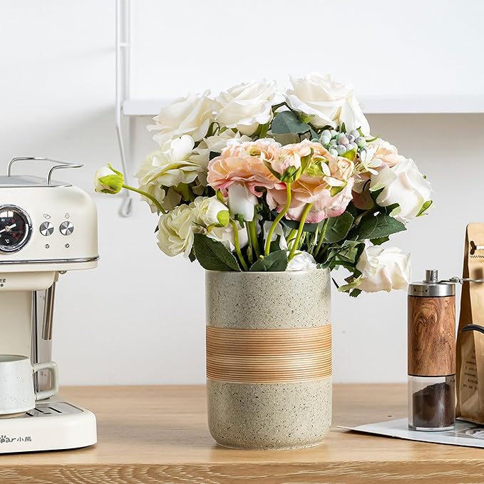 Large Storage Containers with Lids, Ceramic Coffee Container Kitchen Food Storage Jars for Spice Sugar Tea Bag, Stackable Decorative Jars for Counter, 61 fl.oz