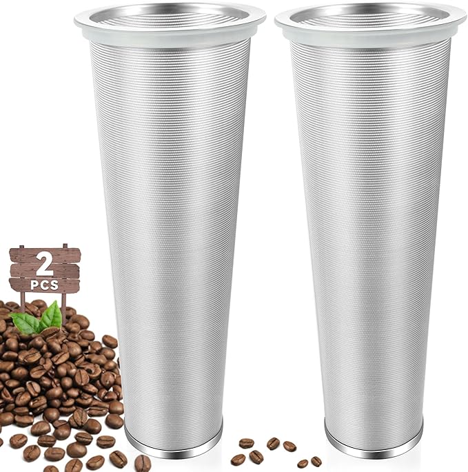 2 PCS Cold Brew Coffee Filter, 304 Stainless Steel Food Grade, Coffee Maker, Tea Maker,Water Filter, Ultra Fine Mesh, Wide Mouth Mason Jar 64oz