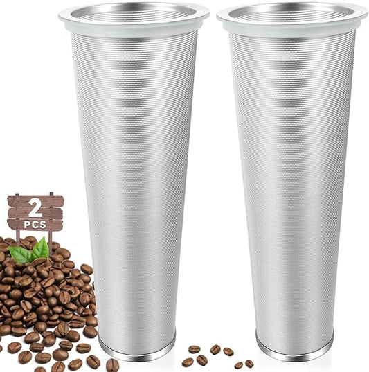 2 PCS Cold Brew Coffee Filter, 304 Stainless Steel Food Grade, Coffee Maker, Tea Maker,Water Filter, Ultra Fine Mesh, Wide Mouth Mason Jar 64oz