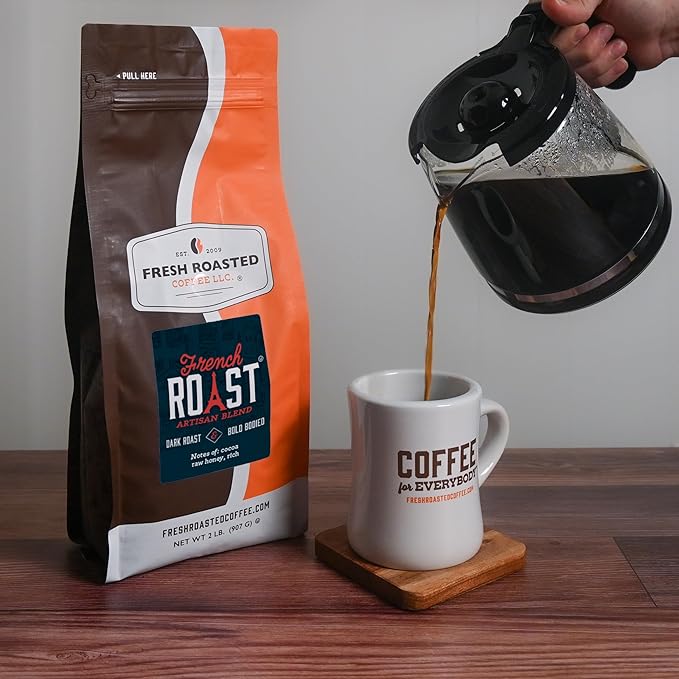 Fresh Roasted Coffee, French Roast, 2 lb (32 oz), Dark, Kosher, Ground