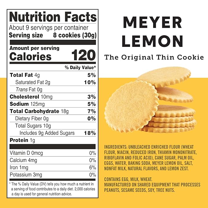 NEW! Dewey's Bakery Complete Cookie Collection | Meyer Lemon, Brownie Crisp, Triple Ginger, Vanilla Bean, Dark Chocolate Mint Cookies, Key Lime Moravian Cookie Thins| 9 oz (Pack of 6)