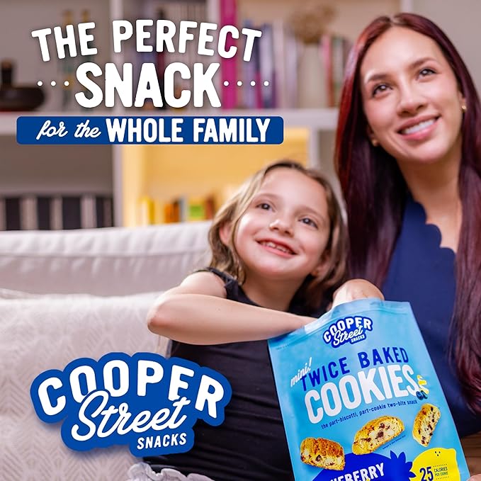 Cooper Street Twice-Baked Blueberry Lemon Biscotti Cookies (16 oz) – Over 50 Biscotti per Bag Loaded with Real Fruit, Italian Style Snacks Ideal with Coffee or Tea - Dairy, Peanut & Soy Free, Kosher