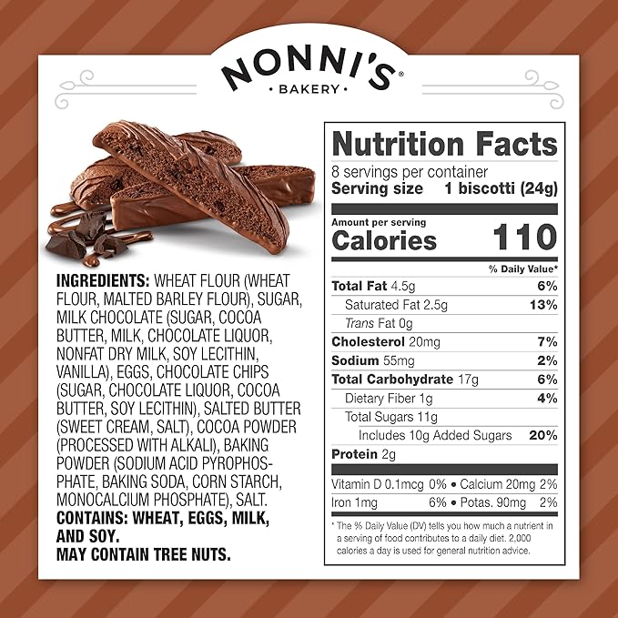 Nonni's, Triple Chocolate Biscotti, 6.88 Ounce