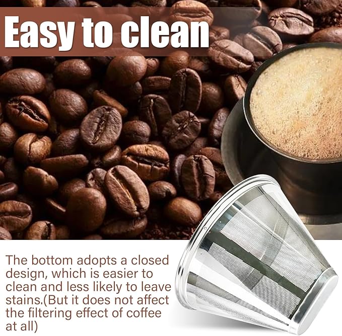 #4 Coffee Filter Reusable Coffee Filter Stainless Steel Coffee Filter Compatible with Technivorm Moccamaster KBGV KBT 79112 53923 59691 etc. Durable Stainless Steel Filter for Sustainable Brewing (1)