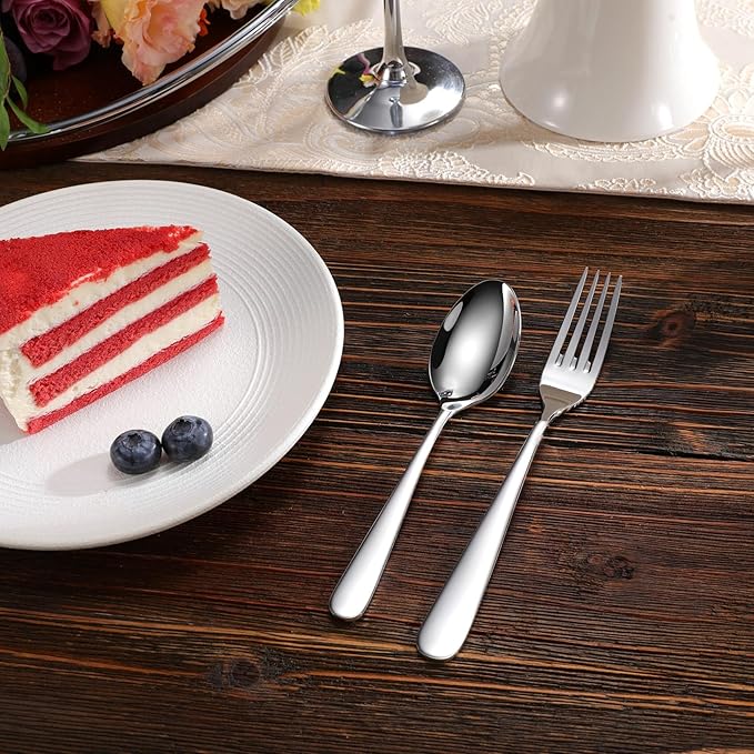 KEAWELL Premium Louise Spoons Set, Set of 4, 18/10 Stainless Steel, Exceptional mirror finish, Dishwasher Safe (6.4" Teaspoon)