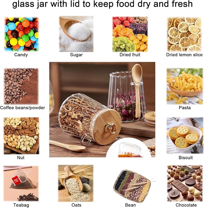 CNWSGEM Sugar Bowls Sugar Container 25.36 FL OZ Glass Coffee Canister Airtight Food Storage Jar with Lid and Spoon Candy Jar Coffee Bar Accessories Storage Beans Powder (Oval)