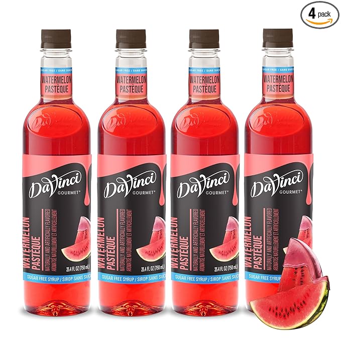 DaVinci Gourmet Sugar-Free Watermelon Syrup, 25.4 Fluid Ounces (Pack of 4)