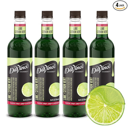 DaVinci Gourmet Classic Lime Syrup, 25.4 Fluid Ounces (Pack of 4)