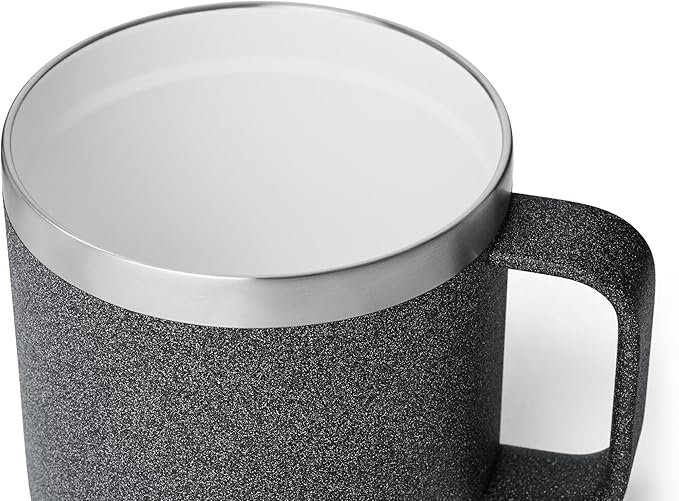 YETI Rambler 14 oz Ceramic Lined Stackable Mug, Vacuum Insulated, Stainless Steel with MagSlider Lid, Black Stone