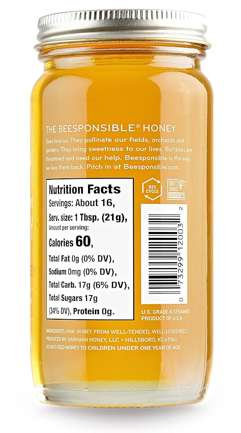 Bee Harmony American Raw Orange Blossom Honey, 12 Ounce