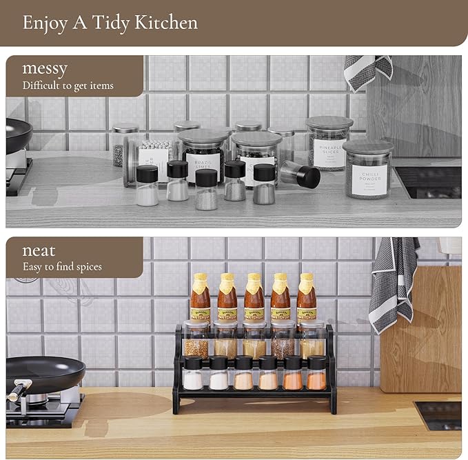 Wood Cologne Organizer for Men, 3 Tier Display Riser Stand with Handle, Perfume Organizer Cologne Stand, Retail Table Display Shelf for Craft Shows, Vendor Events, Black