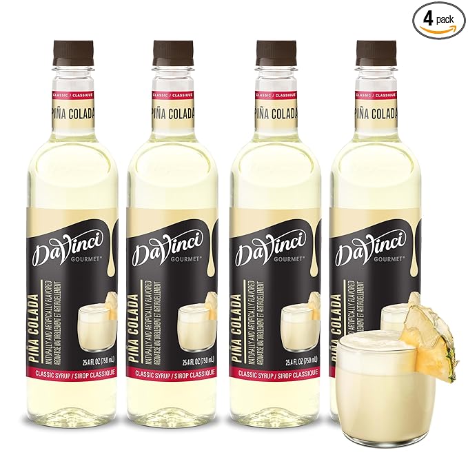 DaVinci Gourmet Classic Pina Colada Syrup, 25.4 Fluid Ounces (Pack of 4)