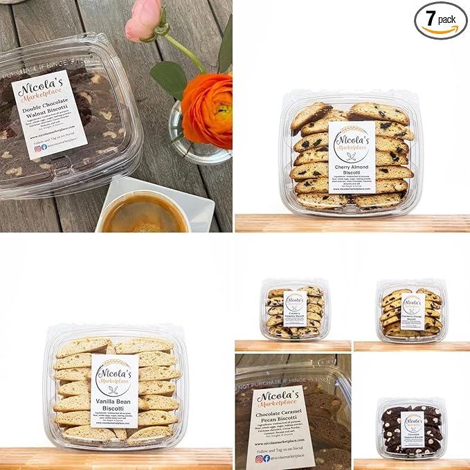 Biscotti Lovers – Gourmet Artisanal Biscotti Assortment, Softer Texture | 7 Premium Flavors – Cranberry Pistachio, Chocolate Hazelnut, Vanilla Bean & More – Ideal for Coffee, Tea & Gifting