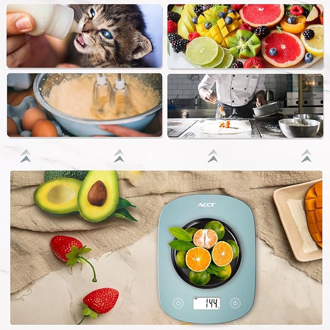 Digital Food Scale 11lb/0.1oz, Digital Kitchen Scale Weight in Grams & Oz, Cook Scale for Baking and Meal Prep, 6 Units with Tare Function, LCD Display (Green)