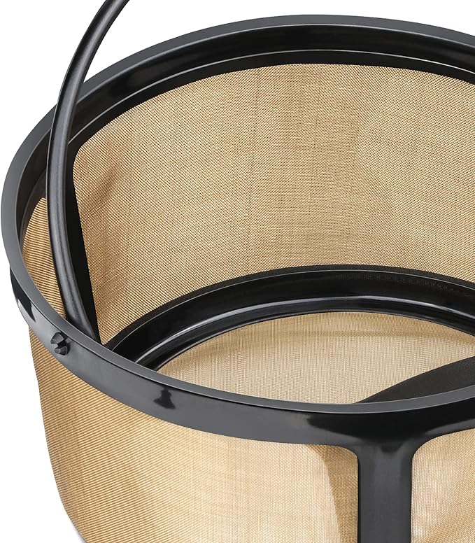 Reusable 8-12 Cup Basket Gold Mesh Coffee Filter for Keurig K-Duo Essentials and K Duo Brewers Machine, Replaces your Paper Coffee Filters, BPA Free (1 Pack)