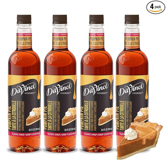 DaVinci Gourmet Classic Pumpkin Pie Syrup, 25.4 Fluid Ounces (Pack of 4)