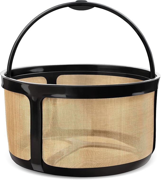 Reusable 8-12 Cup Basket Gold Mesh Coffee Filter for Keurig K-Duo Essentials and K Duo Brewers Machine, Replaces your Paper Coffee Filters, BPA Free (2 Pack)