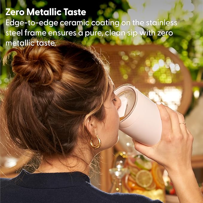 W&P Porter Insulated Tumbler 20 oz | No Metallic Aftertaste Ceramic Coated for Water, Coffee, & Tea | Wide Mouth Vacuum Insulated | Dishwasher Safe, Terrazzo Blush